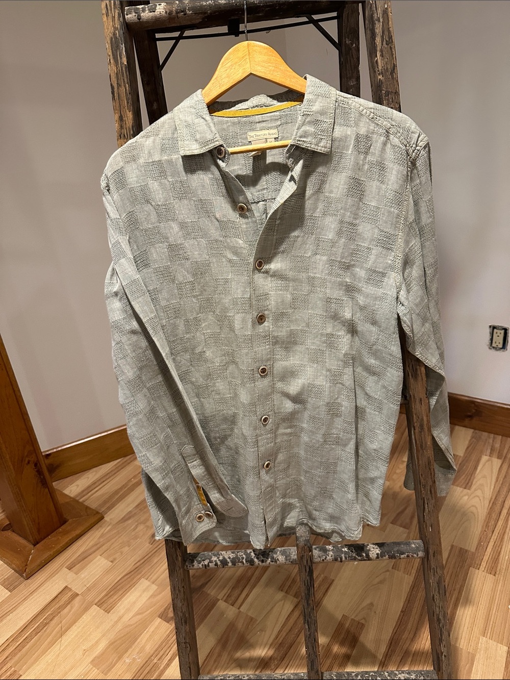The Territory Ahead Sage Green Checkered Long-Sleeve Button-Down Shirt